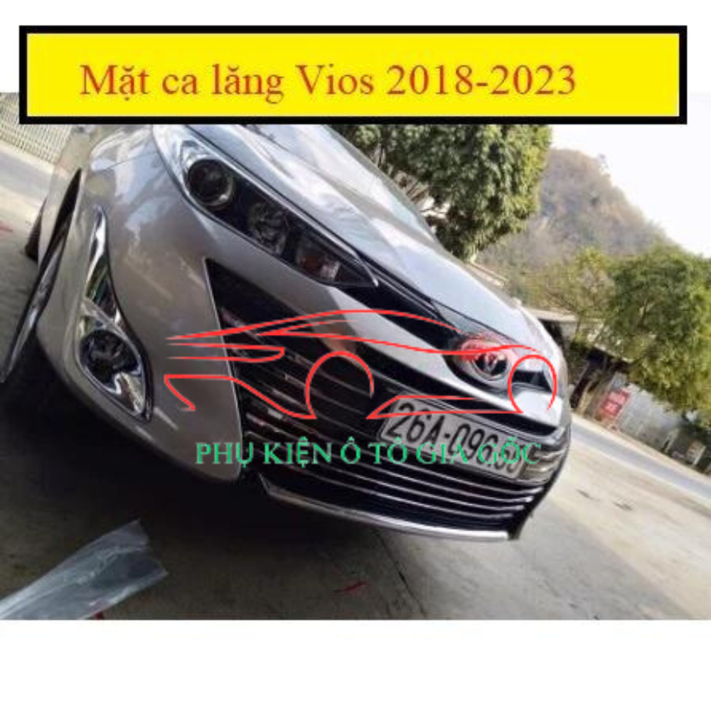 Ốp trang trí mặt ca lăng xe Toyota Vios 2019 - 2020, 2021 - 2023 ốp mặt calang, ca lang xe Vios, Ino
