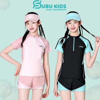  Đồ bơi cho bé gái tay ngắn quần đùi 2 lớp phong cách thể thao năng động phối màu cá tính YY2383 