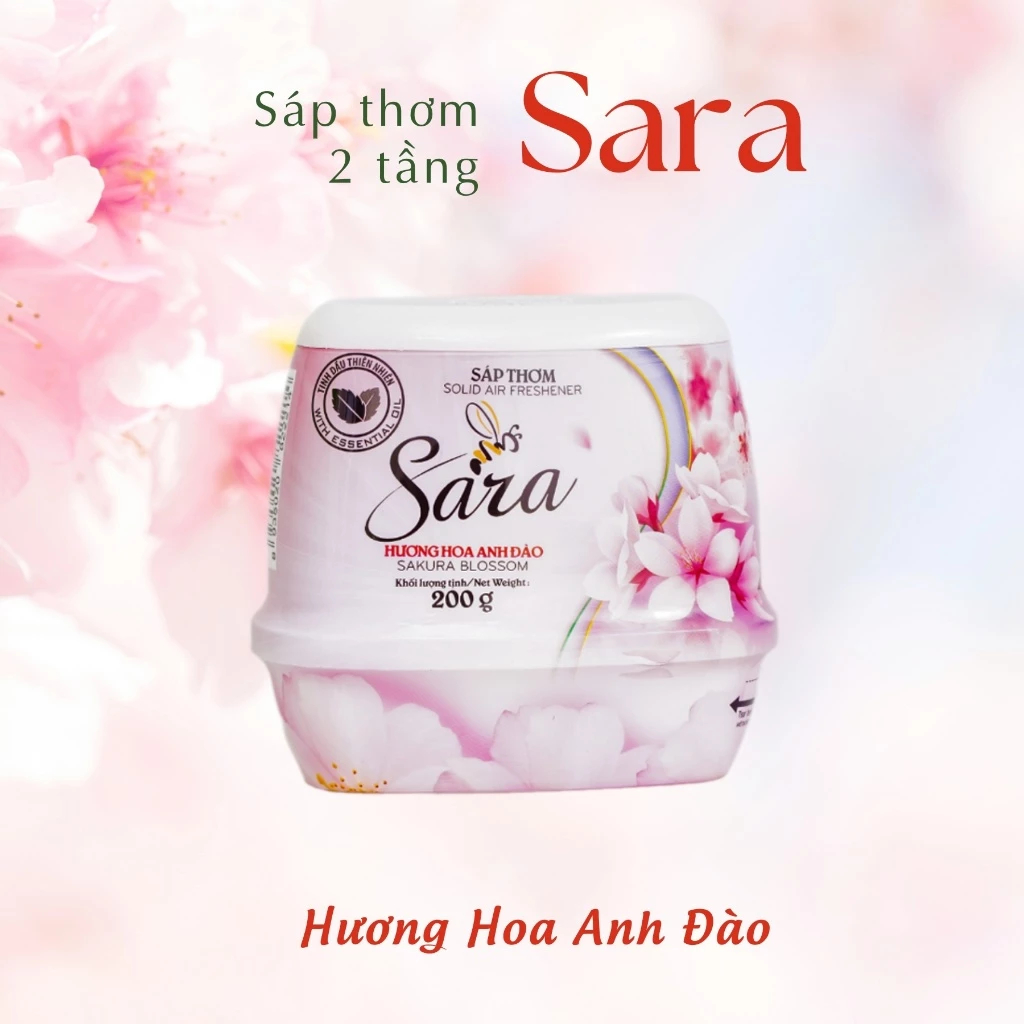 Sáp Thơm Phòng Khử Mùi Sara 200g - Hương Anh Đào Cao Cấp 2 Tầng (Ảnh & Video shop tự quay)