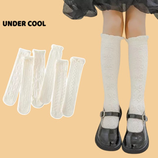 Set 5 Đôi Tất Vớ Trẻ Em Trắng Cao Đùi UNDERCOOL dành cho Bé Gái Họa Tiết Gothic Hot Hit Thu Đông TC60