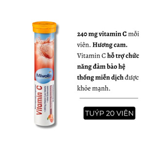 Viên sủi Mivolis vitamin tổng hợp hỗ trợ tăng cường hệ miễn dịch 20 viên - Hàng Đức