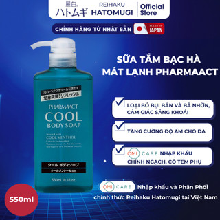  Sữa Tắm Nam Cao Cấp Nhật Bản Bạc Hà Mát Lạnh Pharmaact Cool Body Soap Nhật Bản  550ml  