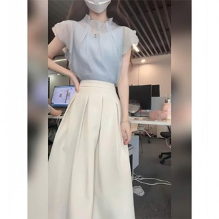 Set đồ nữ áo tơ tay bèo kèm lót phốt chân váy tuyết mưa nữ tính dịu dàng phù hợp đi làm đi chơi D545