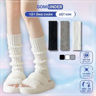  Tất ống chân dệt kim phong cách Y2K GOM UNDER vớ lolita nữ chất len mềm mịn co giãn và êm chân - AJ-2501-1DOI 