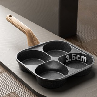  Chảo chiên rán trứng lớn làm bánh 4 ngăn chống dính khuôn chảo hình tròn dùng được bếp từ 