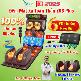 Đệm Massage Toàn Thân Nhật Bản 6 Đá Ngọc Bích, Nệm Thảm Ghế Massage Cổ Vai Gáy, Mát Xa Bấm Huyệt Chân