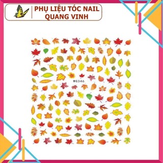 Miếng dán móng tay 3d hình lá vàng sticker
