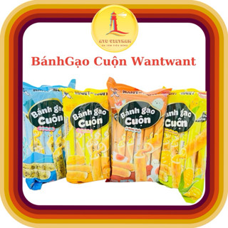  Bánh Gạo Cuộn Want Want Vị Trứng Muối,Rong Biển 180G - Bánh ống cuộn giòn ngon ăn vặt 