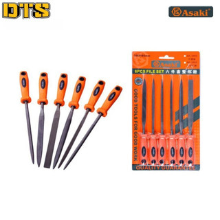 Bộ giũa 6 chi tiết asaki ak-3900 5x180mm