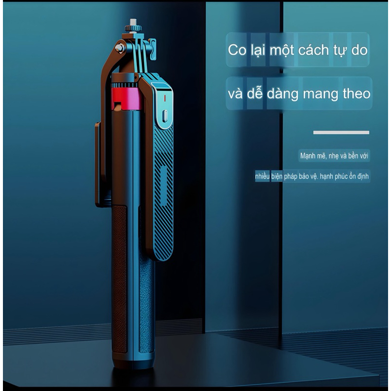 Gậy Chụp Ảnh 4 Chân P185-Gậy Chụp Hình  Cầm Tay Tặng Kèm Remote có Chiều Dài Sử Dụng 30-180cm