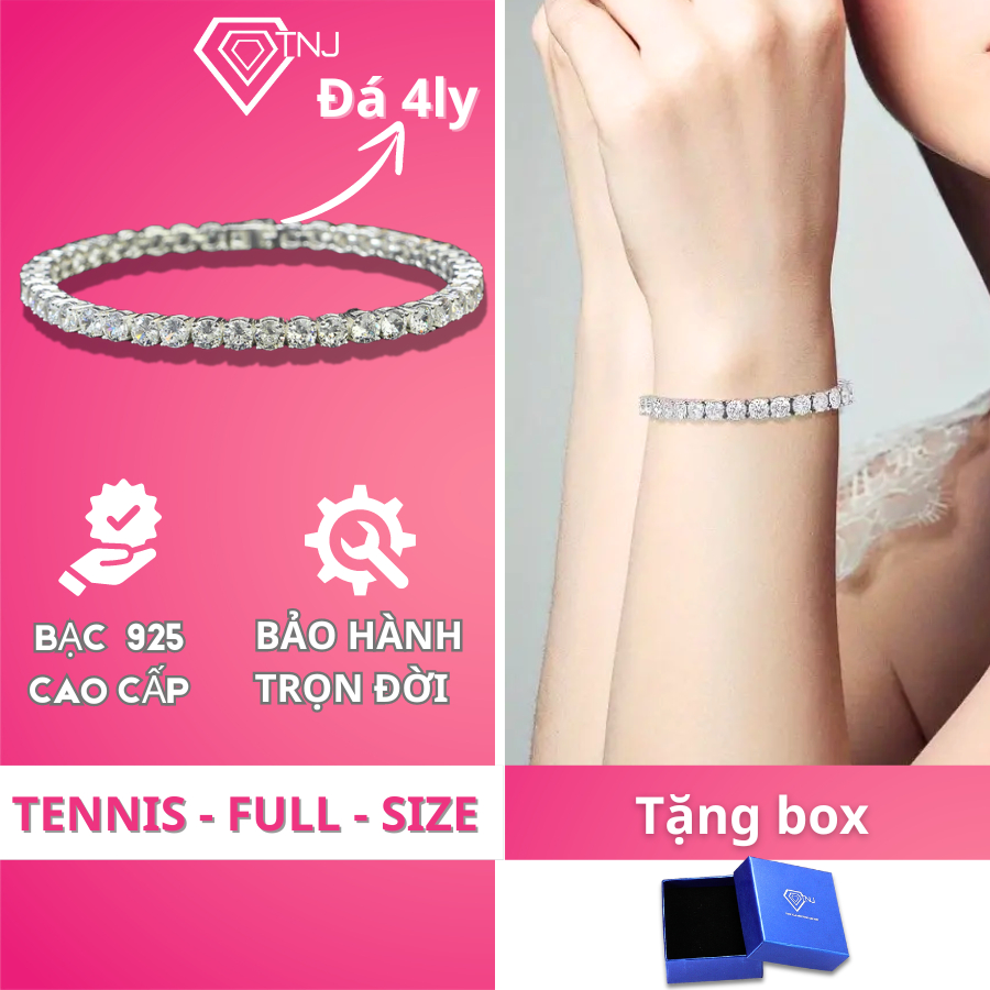 Lắc tay tennis nữ bạc 925 đính đá 4 ly LTN0283 - Trang Sức TNJ