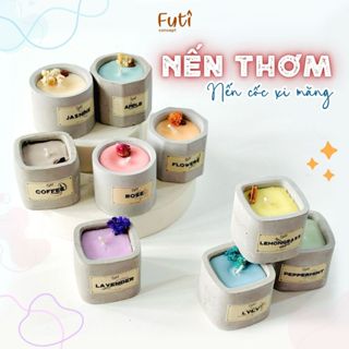 Nến Thơm Mini 9 Mùi Tự Chọn Cốc Xi Măng, Candle Cup Tinh Dầu Thiên Nhiên