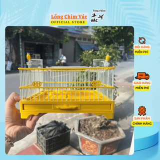  Lồng Trần Nhựa Nuôi Chim Cảnh Lồng Xich Chân Đầy Đủ Phụ Kiện Cầu Cóng Xích Chân Cho Chim Khuyên Hút Mật 
