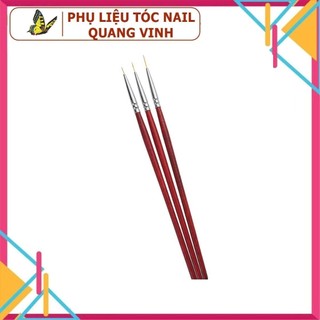 Bộ cọ nét làm nail cán gỗ 3 cây