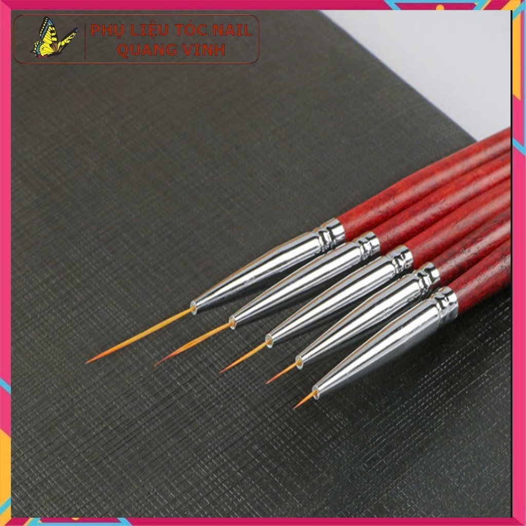 Bộ cọ nét làm nail cán gỗ 3 cây