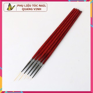 Bộ cọ nét làm nail cán gỗ 3 cây