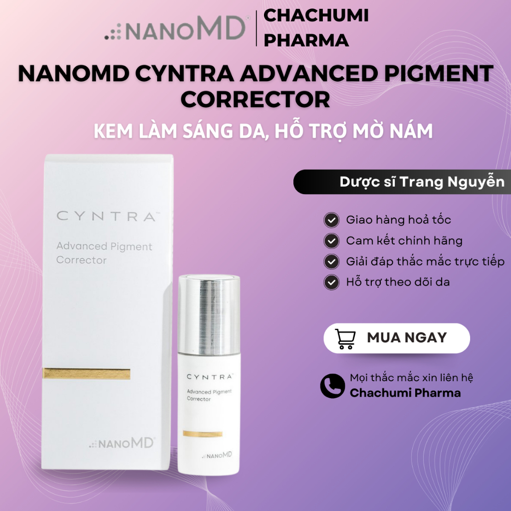 [Mẫu mới] Kem Làm Sáng Da, Hỗ Trợ Mờ Nám NanoMD Cyntra Advanced Pigment Corrector 20ml