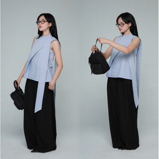 Seleen, Áo sơ mi không tay kiểu nữ chéo thân trước cổ cao dây áo dài , WT0071