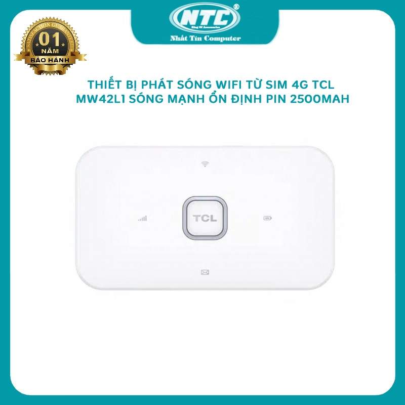Phát wifi từ sim 4G TCL LINKZONE MW42L1 pin 2500mah - phát ổn định tối đa 10 máy (trắng)