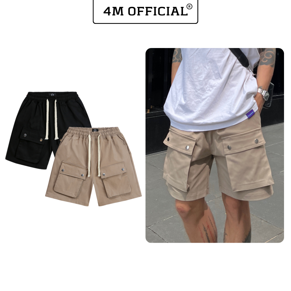 Quần short kaki túi hộp nam nữ 4M OFFICIAL, Box short 4M OFFICIAL