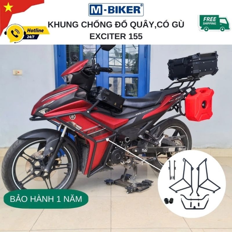 khung chống đổ exciter155, khung chống đổ exciter, khung bảo vệ xe exciter155, baga exciter155