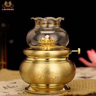 ĐÈN DẦU BẰNG ĐỒNG VÀNG THỜ CÚNG TRANG TRÍ DECOR CAO CẤP