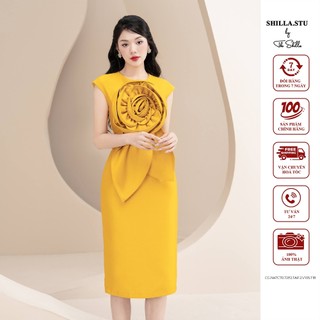 Váy đầm thiết kế cao cấp vàng nhấn hoa tinh xảo sang trọng [ Ảnh thật ] The Shilla-N47C70.72E2(SA25)