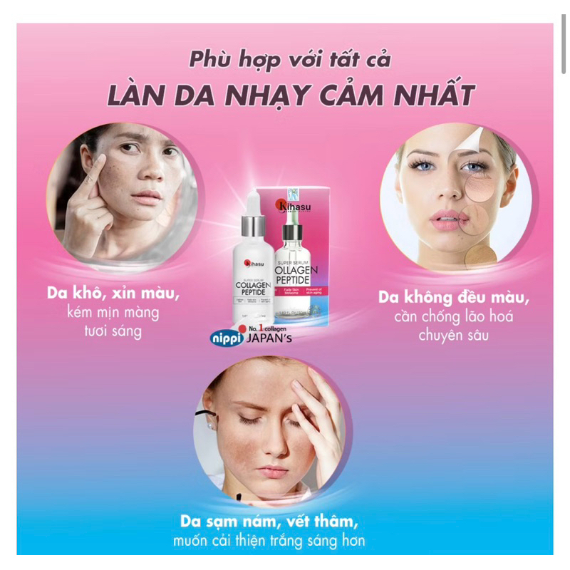 Liệu trình mờ sạm, nám, vết thâm, siêu sáng da, cấp ẩm với Niacinamide, vitaminC serum collagen pept