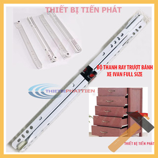 Thanh Trượt Đường Ray, Ray Bánh Xe IVAN (Bộ 2 cặp 4 Cái Tặng 12 ốc vít) Lắp Đặt Cho Các Ngăn Kéo Tủ, Bàn..Chịu Lực