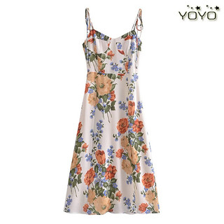 đầm midi  hoa nhỏ cột nơ