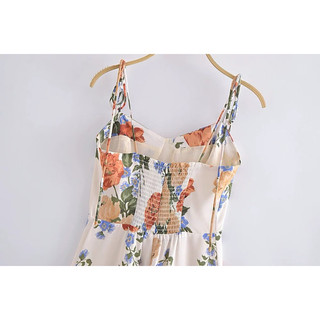 đầm midi  hoa nhỏ cột nơ