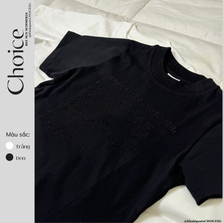  Áo Thun BOXY In In Nhung CHOICE.SG Cổ Tròn Đan Dây Cotton 100% " Amber-Top "