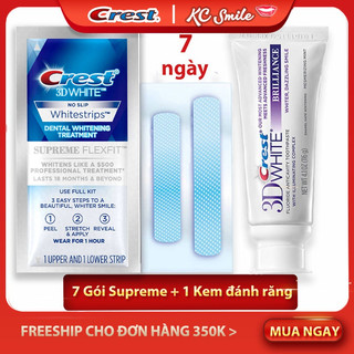 Combo Miếng dán trắng răng Crest Professional + Kem đánh răng Crest 3D (7 ngày)