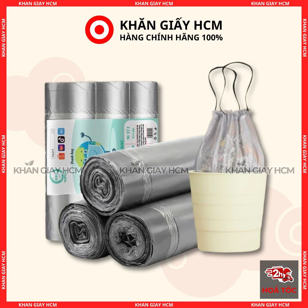 Túi Đựng Rác Top Gia, Túi Rác Tự Phân Huỷ (Có Dây/Không Dây) Thân Thiện Môi Trường - Hàng Chính Hãng