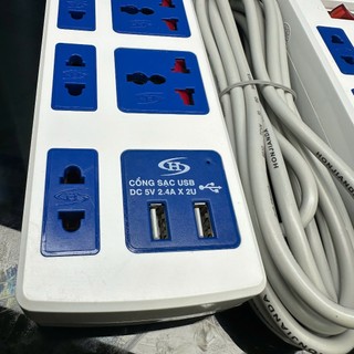 Ổ Cắm Đa Năng Honjianda Mã 0436, Có Cổng Sạc USB Công Suất Tối Đa 10A 2500W