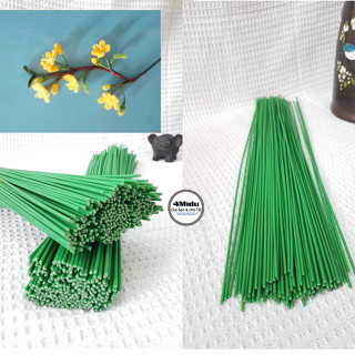 Kẽm bó 100 cây (95-100 cây) kẽm làm hoa 30-40cm, que kẽm bọc nhựa xanh làm thân hoa giả hoa giấy nhún hoa giáp