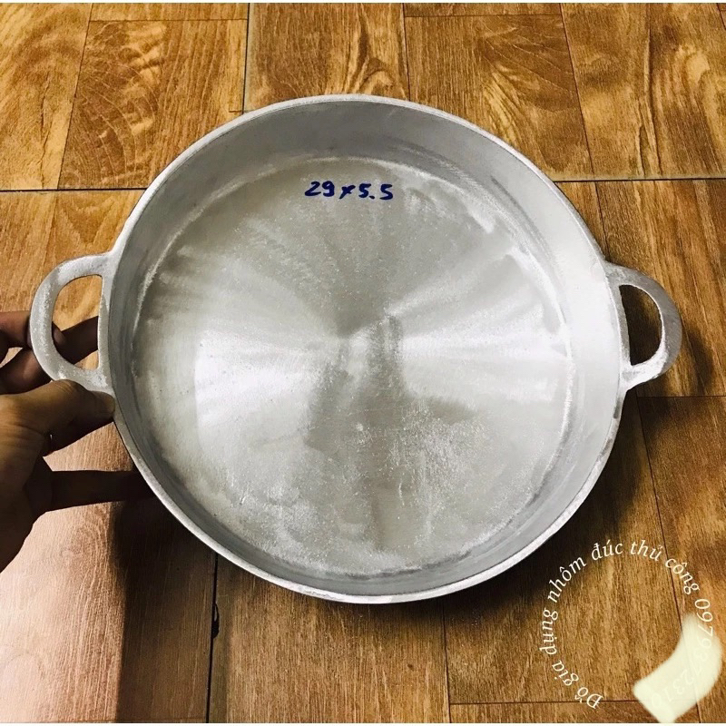 Chảo gang đúc 29cm đáy bằng