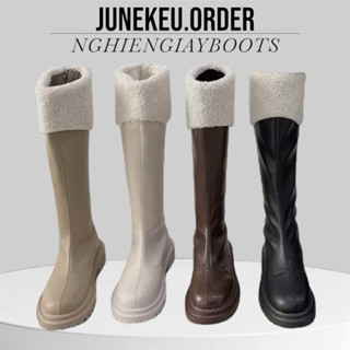 (Order) GIÀY BOOT LỬNG dưới gối phối lông ấm ở cổ