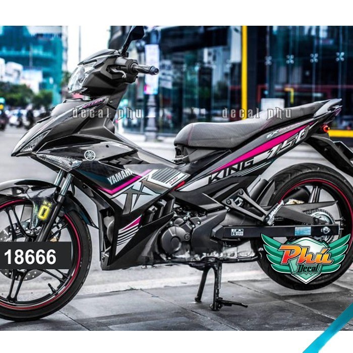 Tem rời EX 150 MX đen hồng xám
