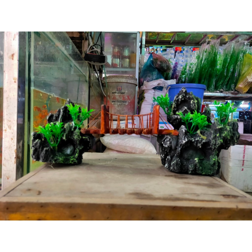 Mô Hình Cây Cầu Trang Trí bể cá ( Size vừa )