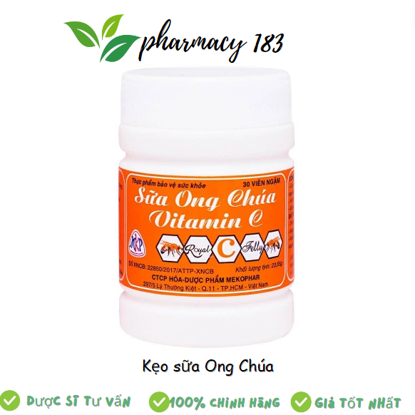 [Hoả Tốc TPHCM] Kẹo ngậm sữa ong chúa vitamin C - Mekophar