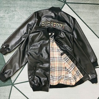 Áo Khoác Da BURBERRY Hàng Thêu, Chất Da PU cao cấp, đủ size 40-75kg