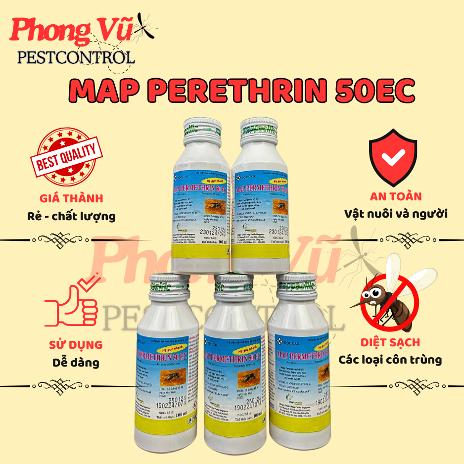 (Giá Rẻ) Thu.ốc diệt côn trùng PERMETHRIN 50EC lọ 100ml