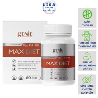  Viên Uống Giảm Cân Dành Cho Cơ Địa Lờn Thuốc Max Diet Genie Hàn Quốc 60 Viên. 