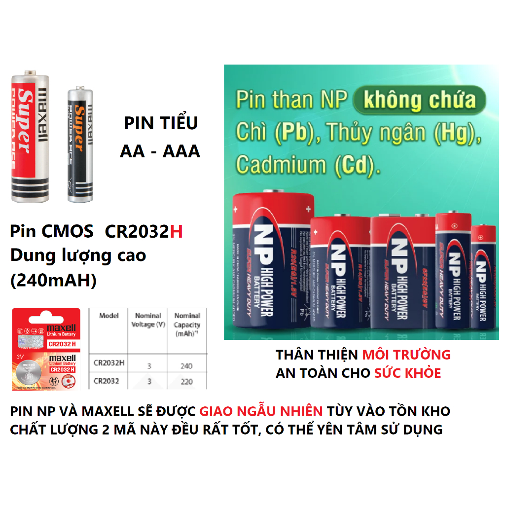 [RẺ] Pin super maxell nhỏ AAA/ tiểu AA / CMOS máy tính remote xe máy ô tô cửa cuốn CR2032 CR2032H