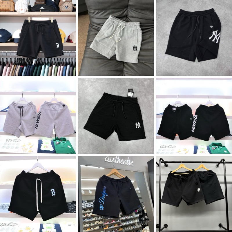 (Auth) Quần Short New Era New York Yankees Màu Đen Logo Thêu