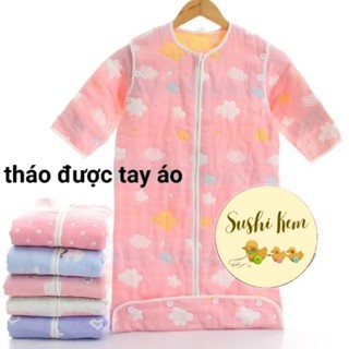 Túi ngủ trẻ em vải xô cotton dày, Túi ngủ cho bé