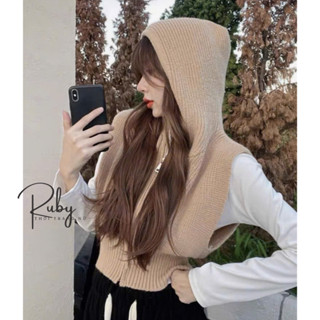 Áo GILE Nữ, áo GILE len có mũ khóa kéo hàng QCCC phong cách VINTAGE màu đen trắng xám be nâu - RB