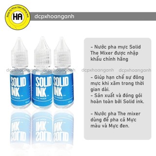 Nước Pha Mực Solid Ink 10ml – Dung Dịch Pha Loãng Mực Phun Xăm, Giúp Màu Lên Chuẩn Và Mịn Đẹp