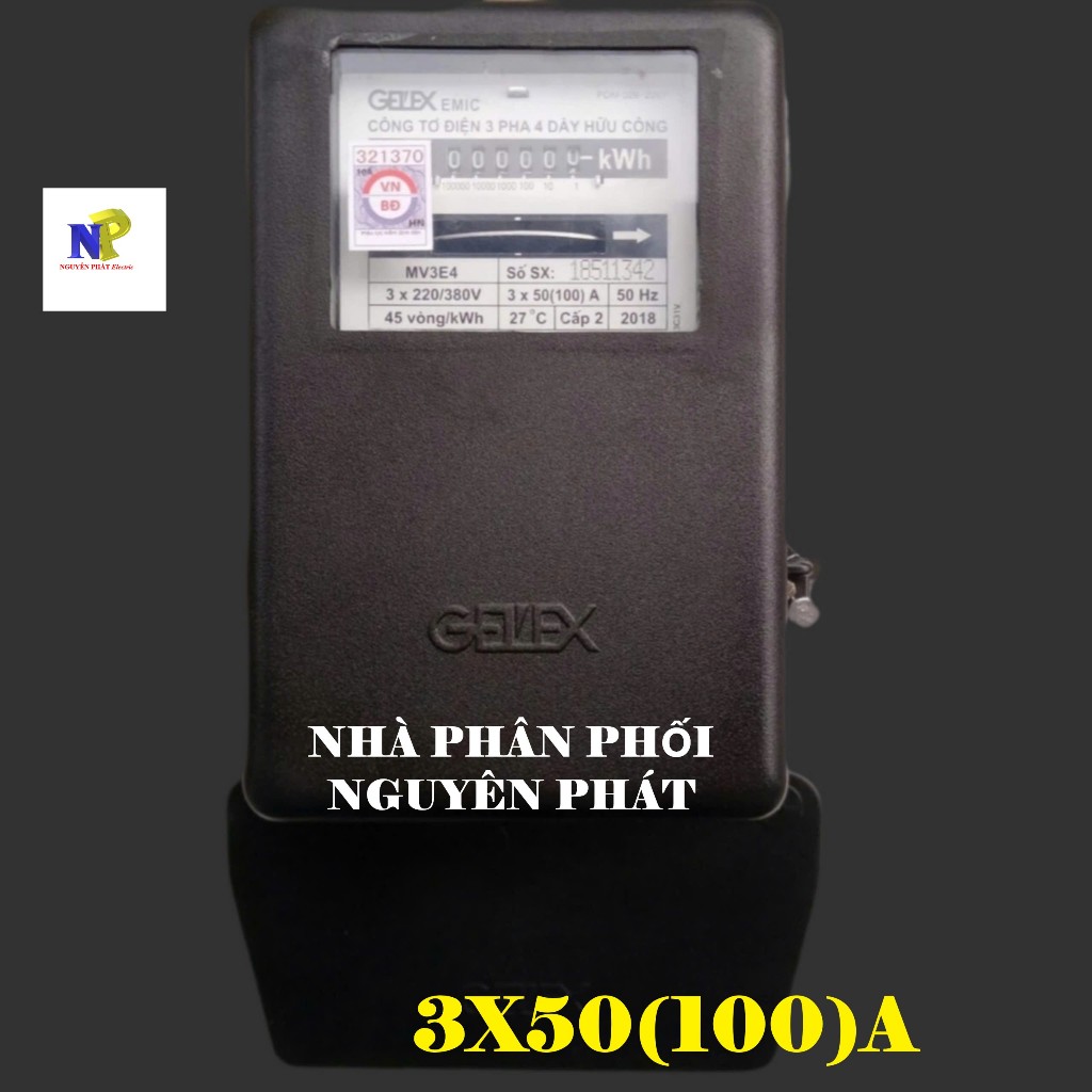 Công Tơ Điện 3 Pha 50(100)A 220/380V EMIC (Loại Bắt Trực Tiếp)
